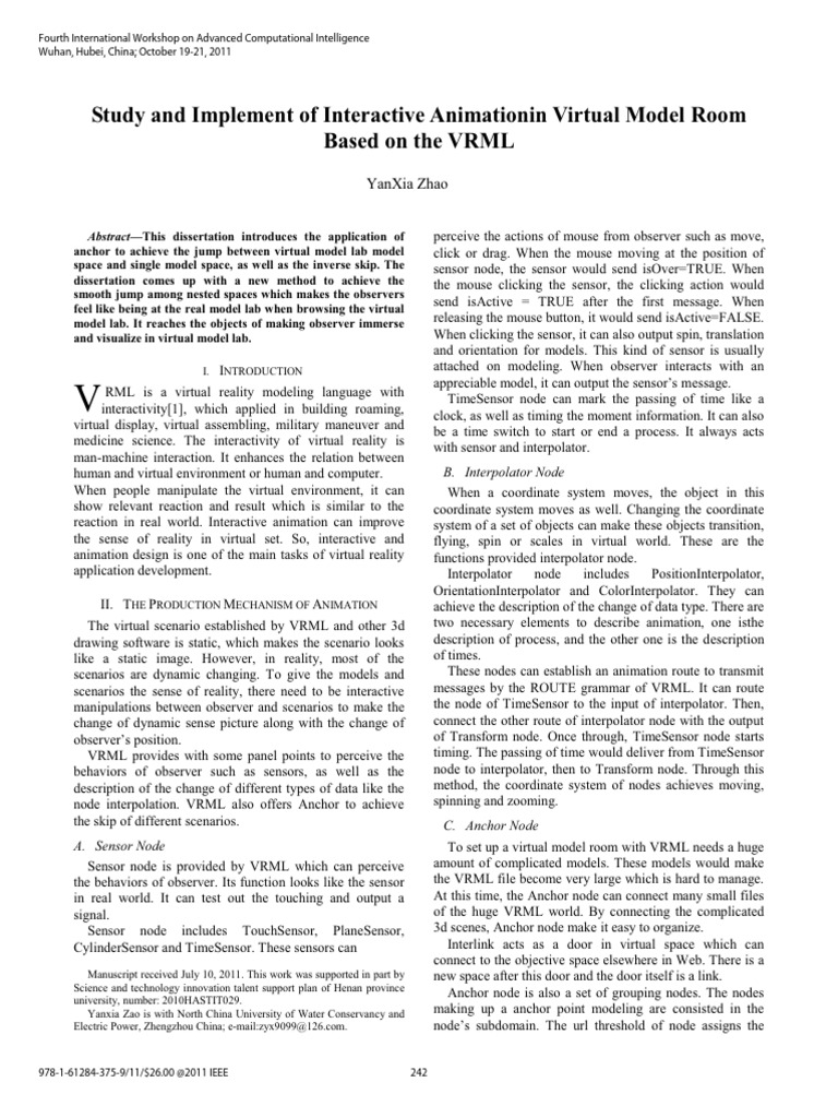 Interactive Animation in Virtual Model Rooms | PDF | System | Virtual ...