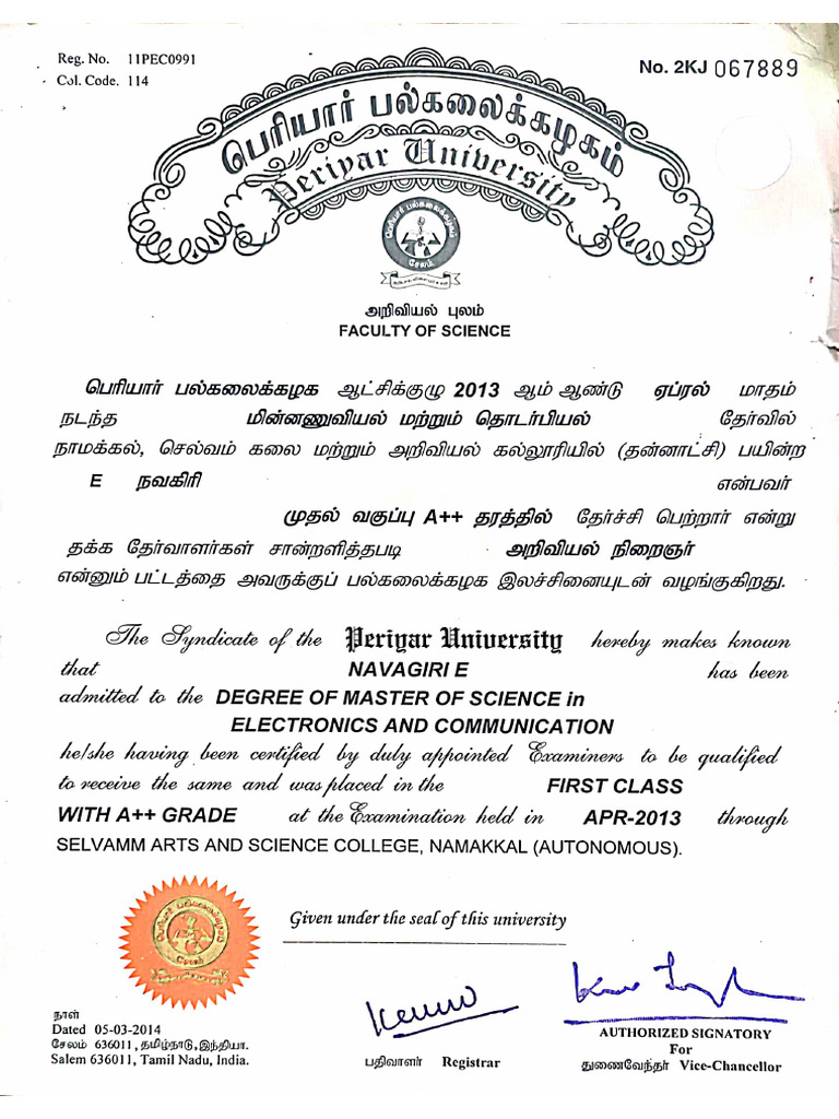 MSC Degree | PDF