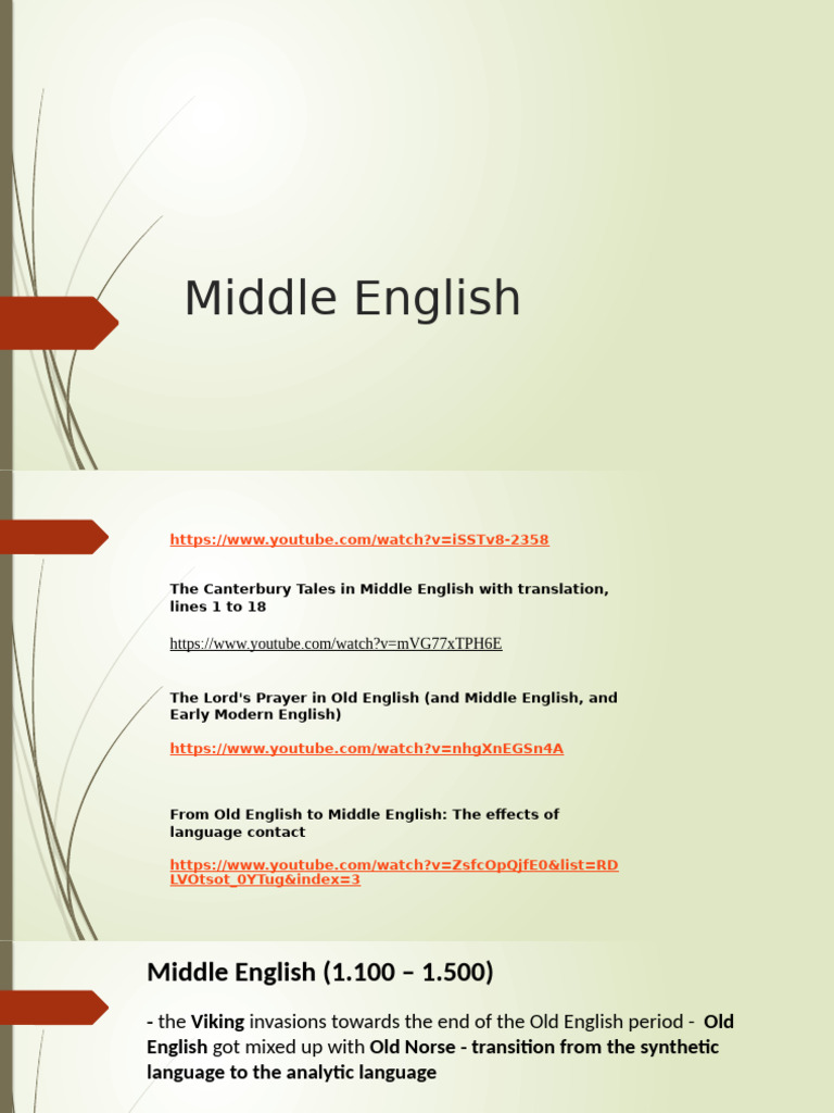 Evolution of Middle English Language | PDF | English Language | Vowel