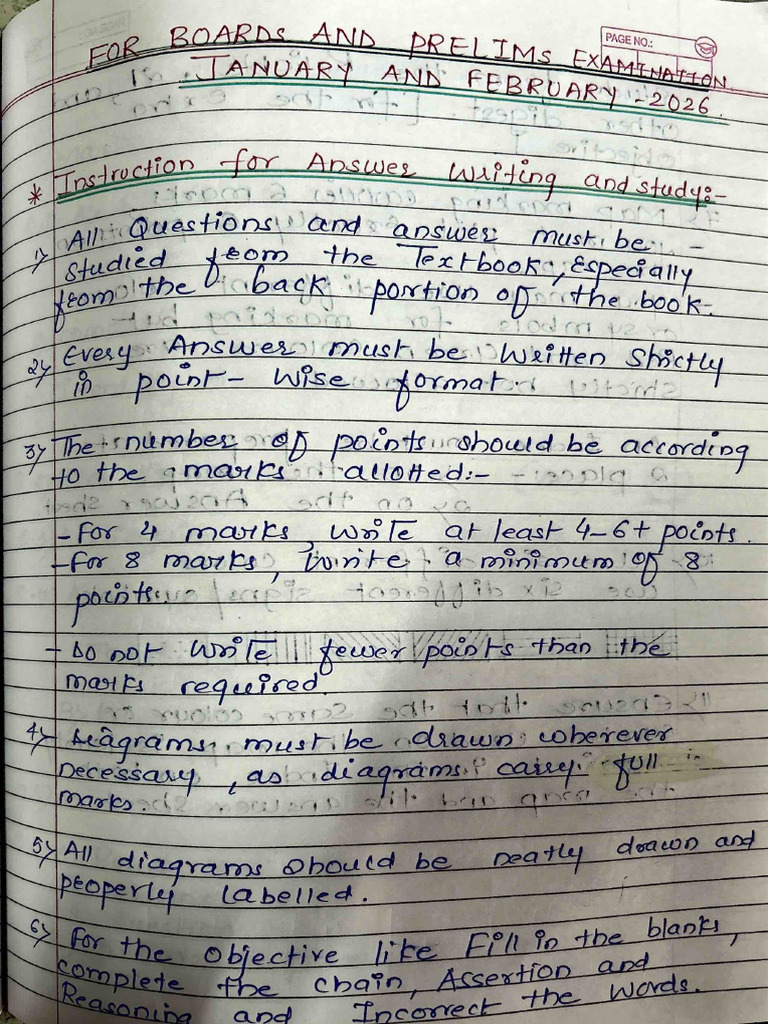 Boards and Prelims Intructions and Notes | PDF