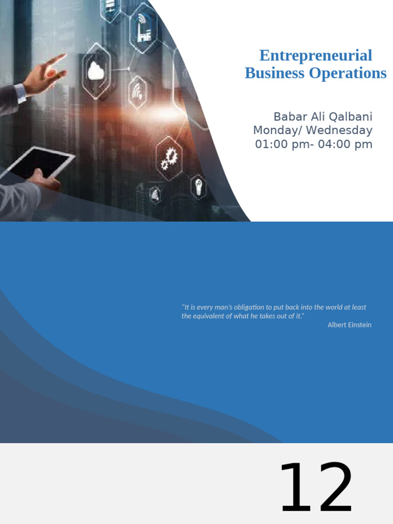 Lecture 12 Establishing Operations | PDF
