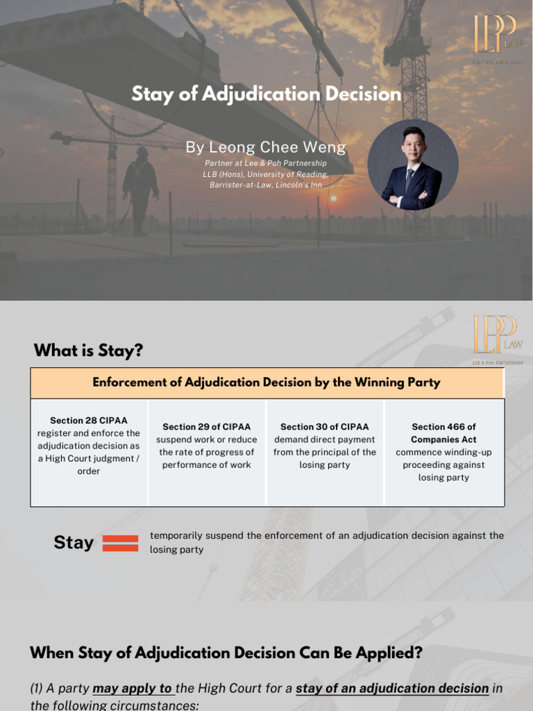 Understanding Stay of Adjudication Decisions | PDF | Adjudication ...