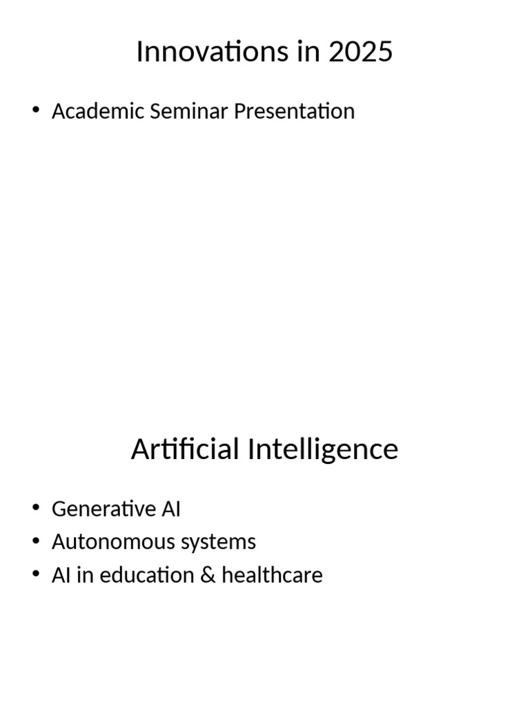 2025 Innovations in AI & Technology | PDF