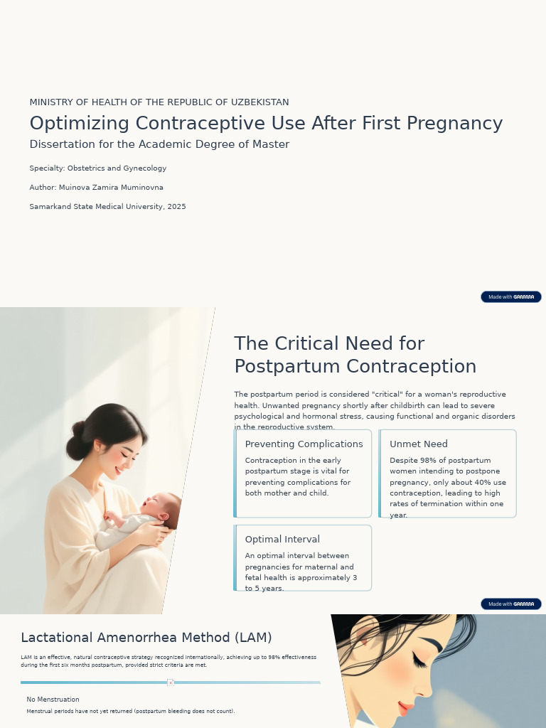 Optimizing Postpartum Contraception Choices | PDF | Birth Control ...