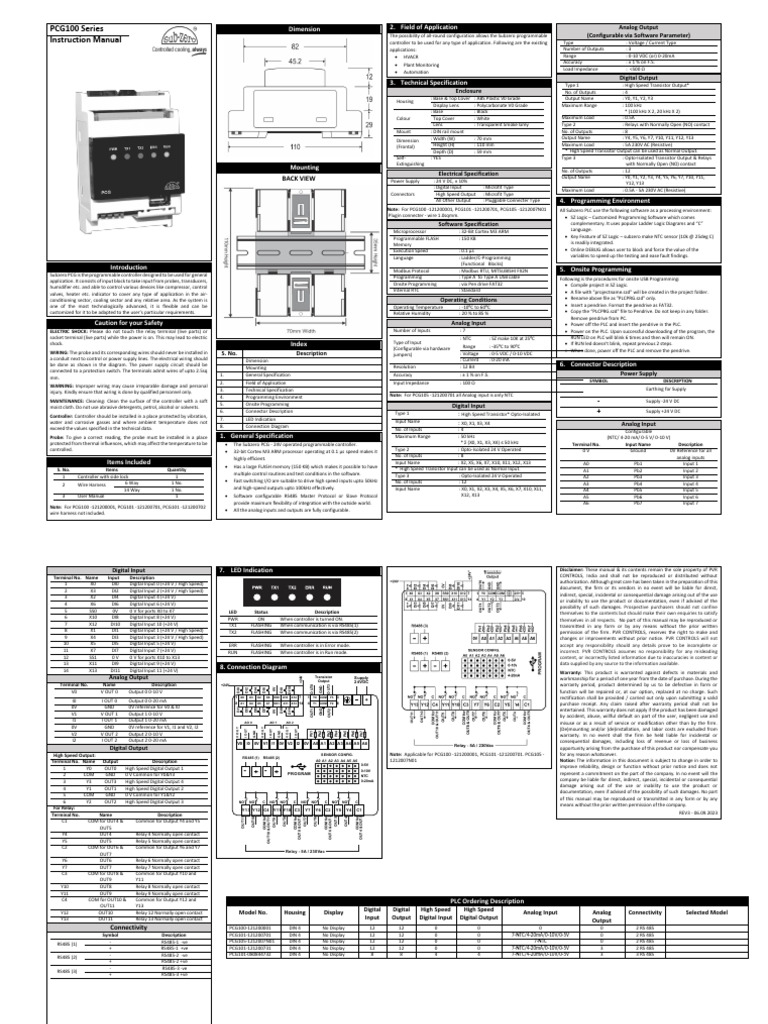 Subzero PCG100 Controller Manual | PDF | Electrical Engineering ...