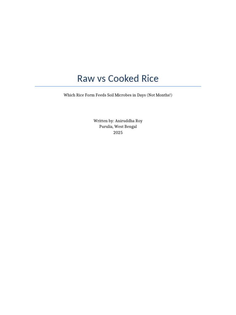 Raw vs Cooked Rice for Soil Microbes | PDF | Soil | Rice