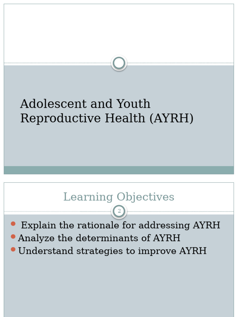 Adolescent Reproductive Health Strategies | PDF | Adolescence ...