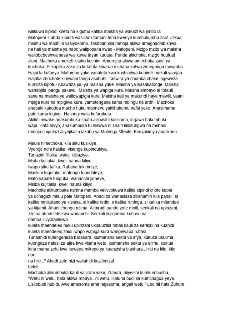 Msiba Wa Kujitakia | PDF