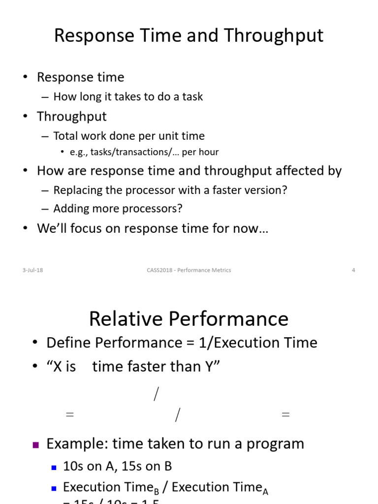 Performance Metrics For Computer Systems | PDF | Central Processing ...