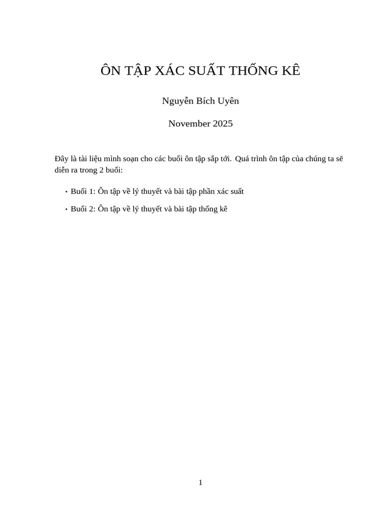Đề Cương Cthuc Xstk | PDF