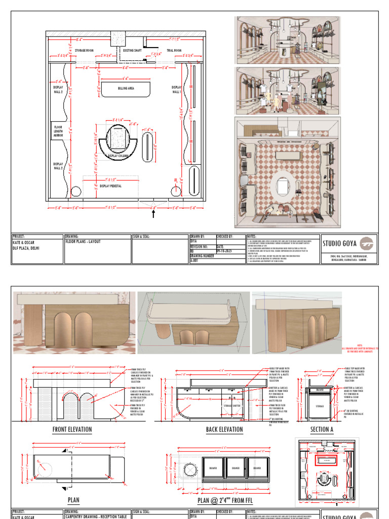 Detailed Carpentry Drawings for Studio Goya | PDF