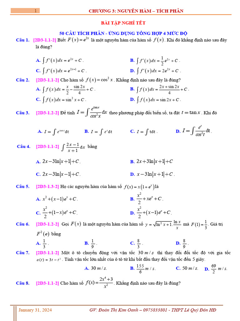 50 Câu TP - NG D NG T NG H P | PDF