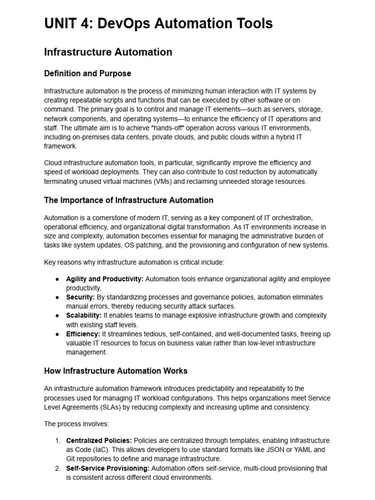 Infrastructure Automation Tools Overview | PDF | Cloud Computing | Software