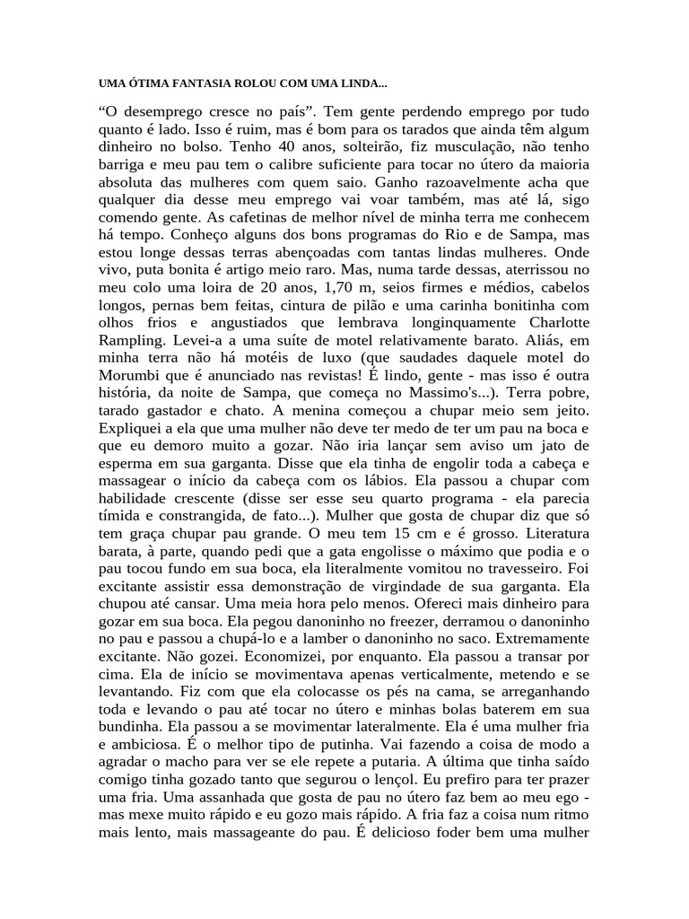 Uma Ótima Fantasia Rolou Com Uma Linda | PDF