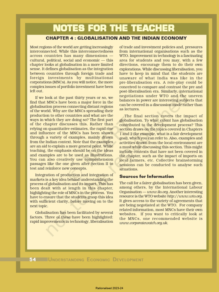 Globalisation and Indian Economy Insights | PDF | Globalization ...