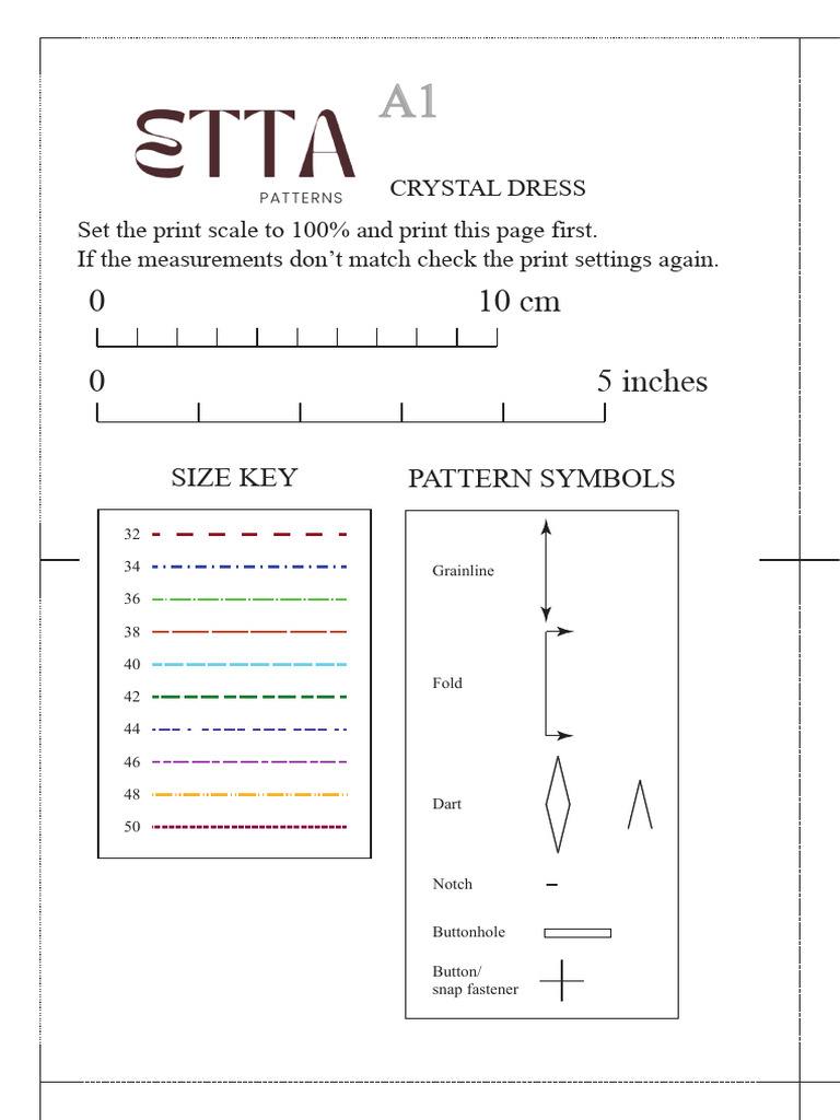 Crystal Dress Sewing Pattern Guide | PDF | Seam (Sewing) | Chess