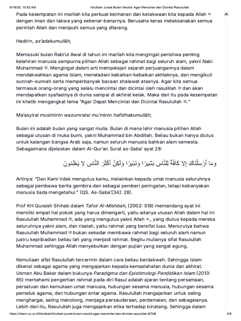Cinta dan Syafaat Rasulullah ﷺ | PDF
