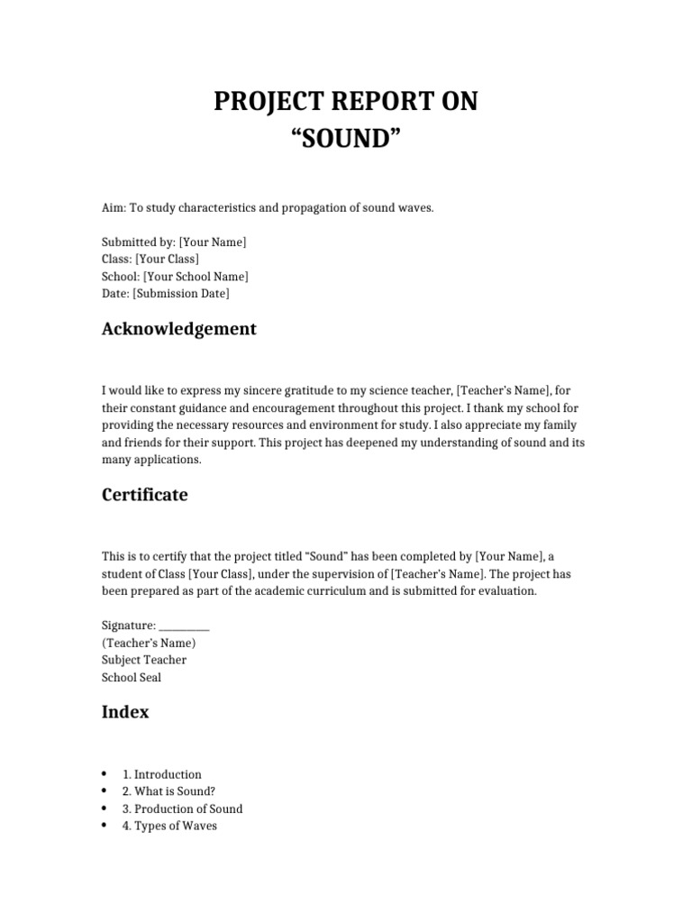Sound Project Report 30 Pages | PDF | Sound | Waves