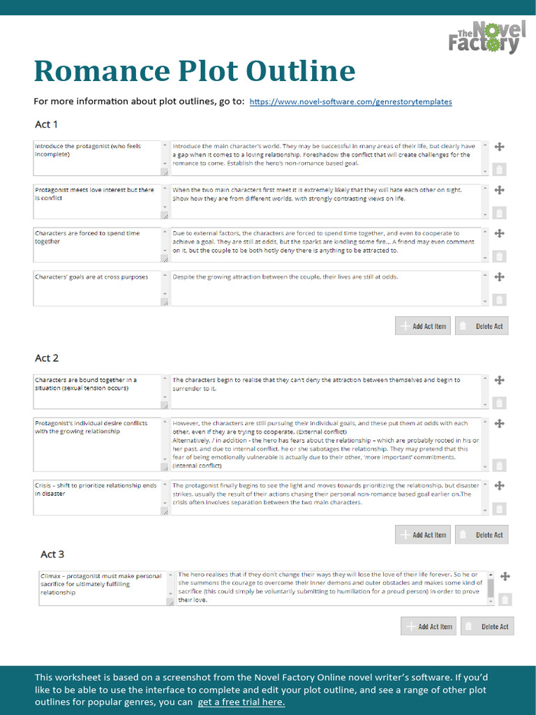 Romance Plot Outline | PDF