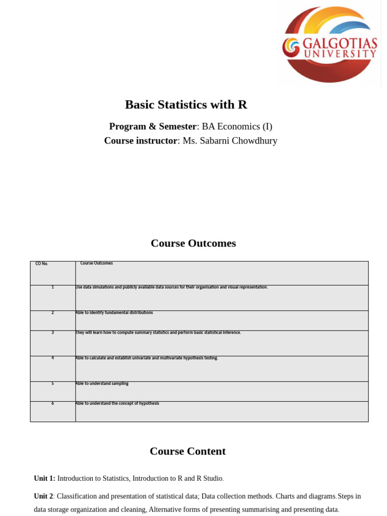 Basic Statistics Using R for Economics | PDF | Statistics | Integrated ...