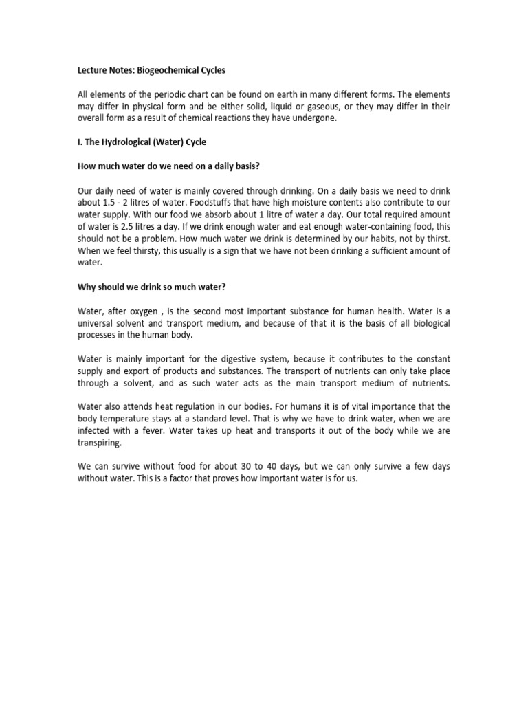 Lecture 2 Annex - Notes on Biogeochemical Cycles (1) | PDF | Sulfur ...