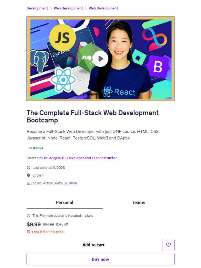 Full-Stack Web Development Bootcamp | PDF | J Query | Postgre Sql