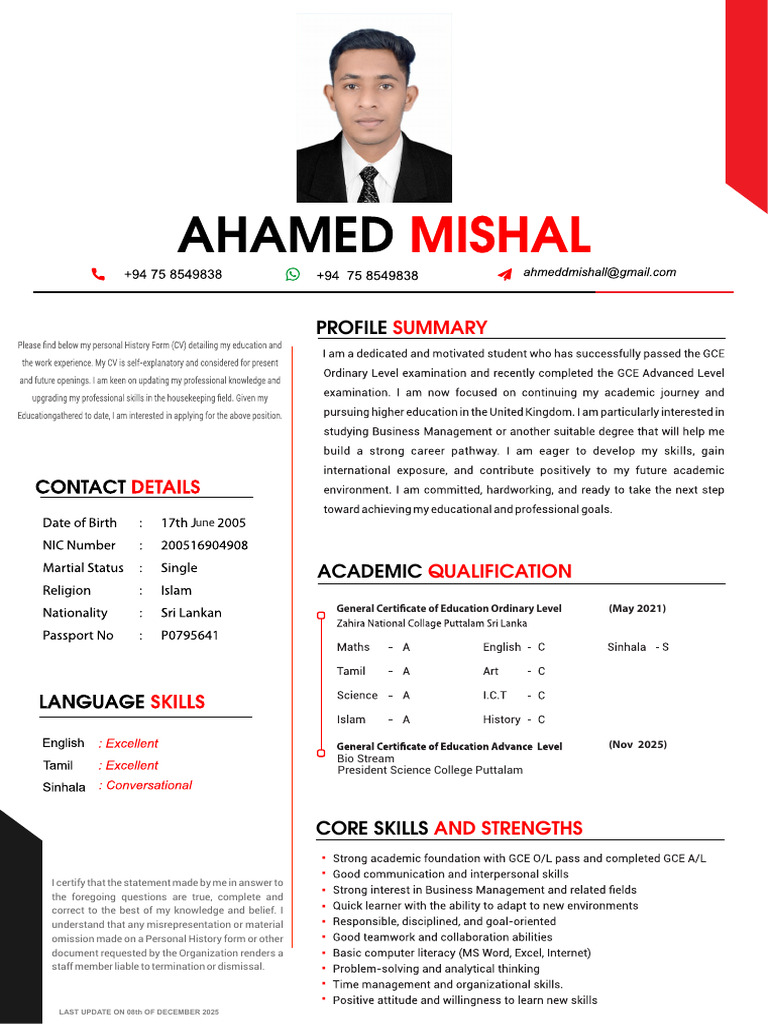 Academic Profile Summary and Skills | PDF