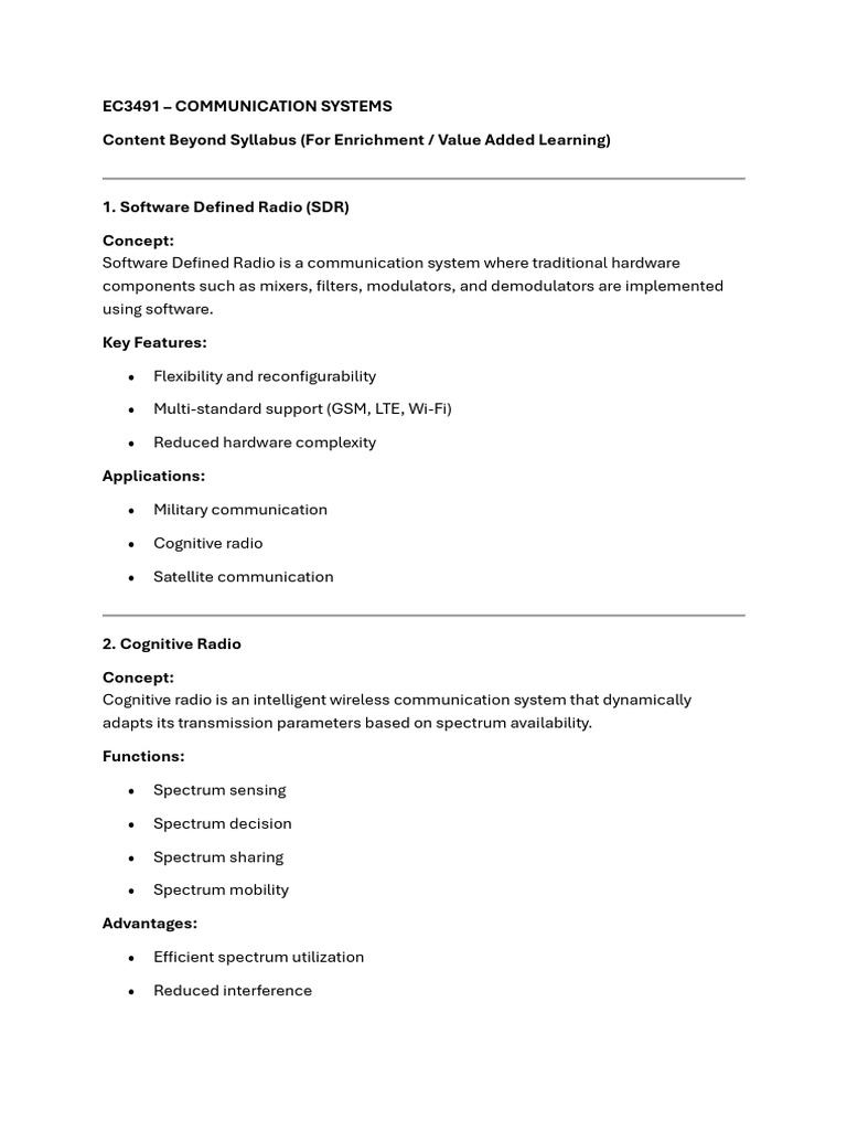 Advanced Communication Systems Overview | PDF | Orthogonal Frequency ...