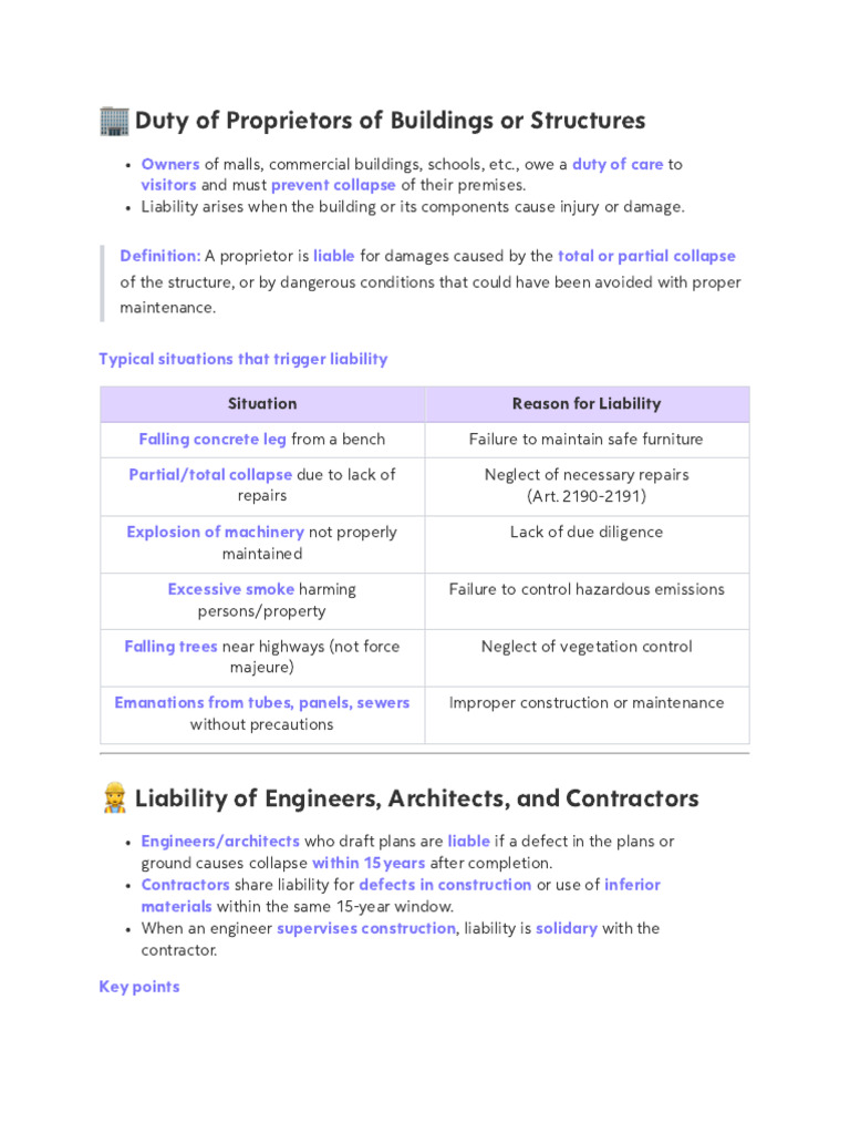 Building and Medical Liability Overview | PDF | Standard Of Care ...