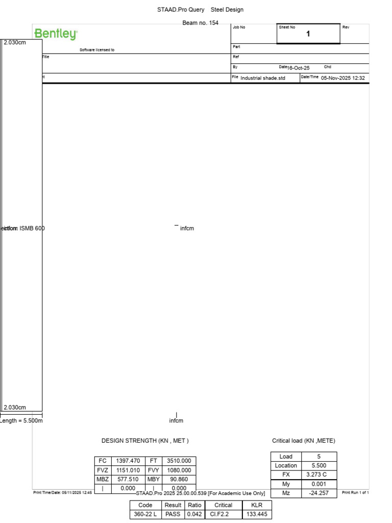 STAAD.Pro Steel Design Report 2025 | PDF | Structural Engineering ...