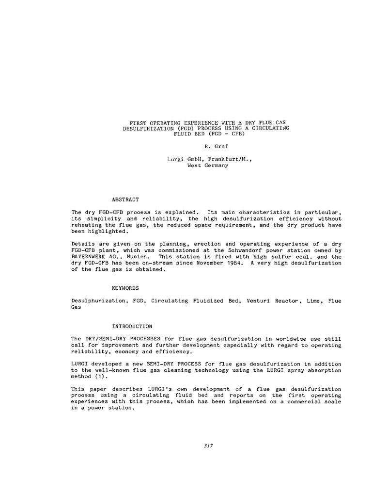Dry Flue Gas Desulfurization with CFB | PDF | Industrial Processes ...