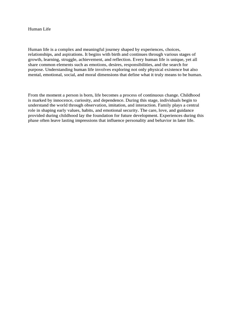 Understanding the Journey of Human Life | PDF | Happiness | Well Being