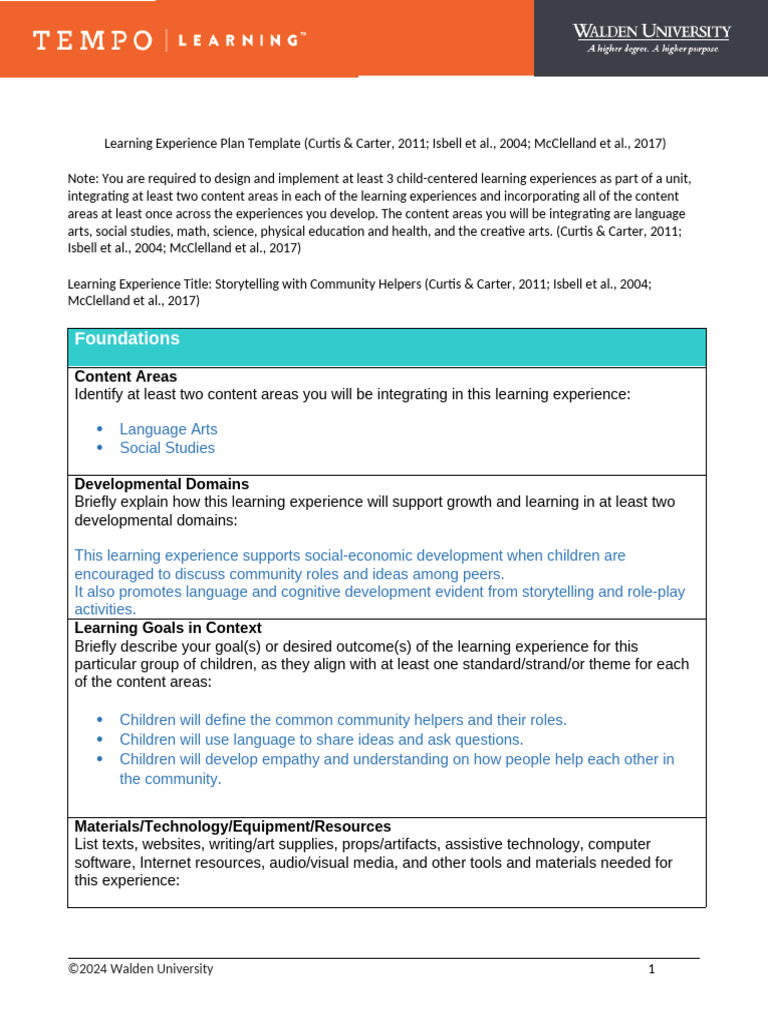 Child-Centered Learning Experience Plan | PDF | Learning | Teachers