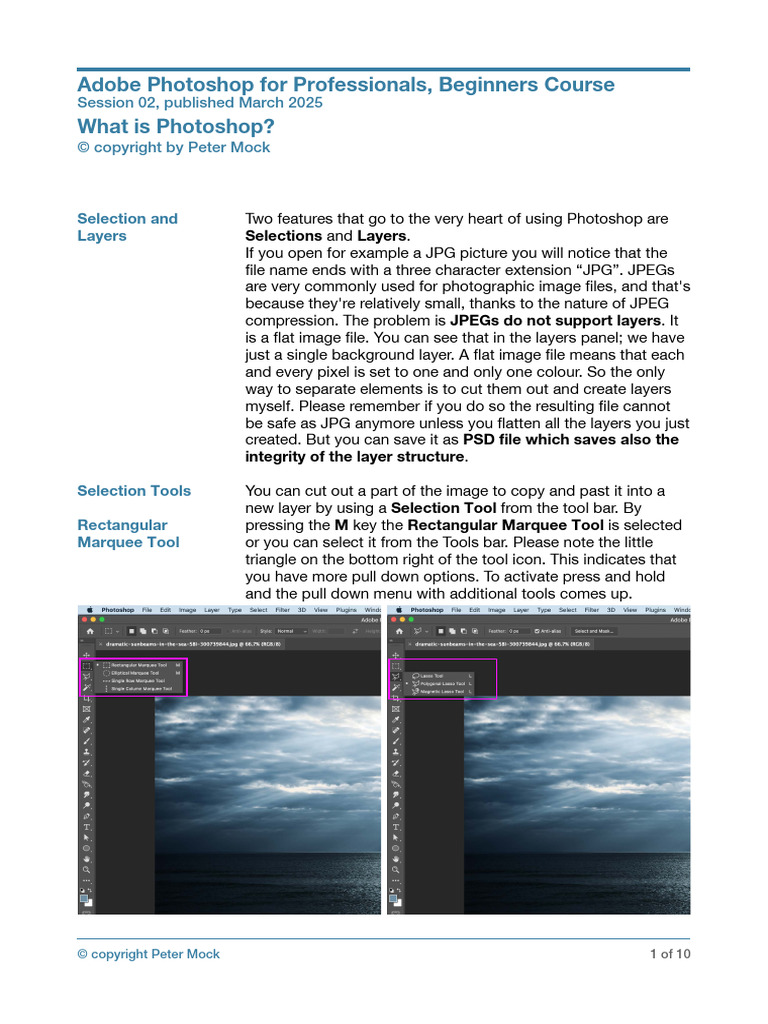 Adobe Photoshop Introduction HandOut 02 March 2025 | PDF | Computer ...