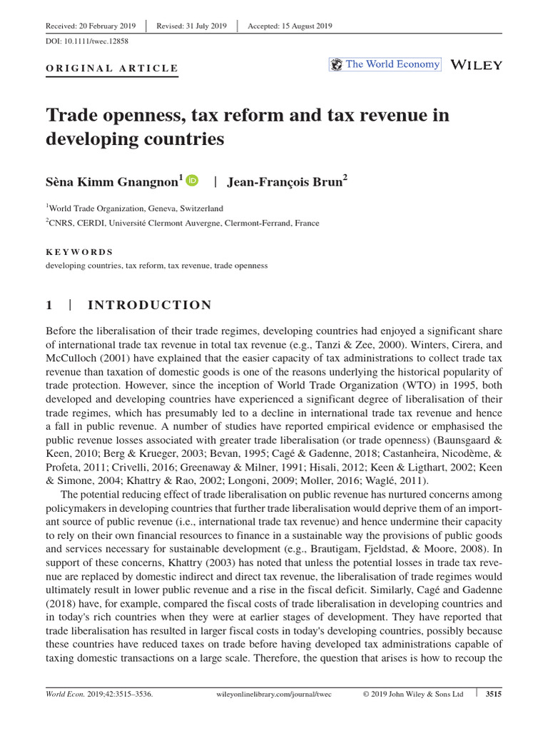 Tax Reform and Revenue in Developing Countries | PDF | Taxes ...