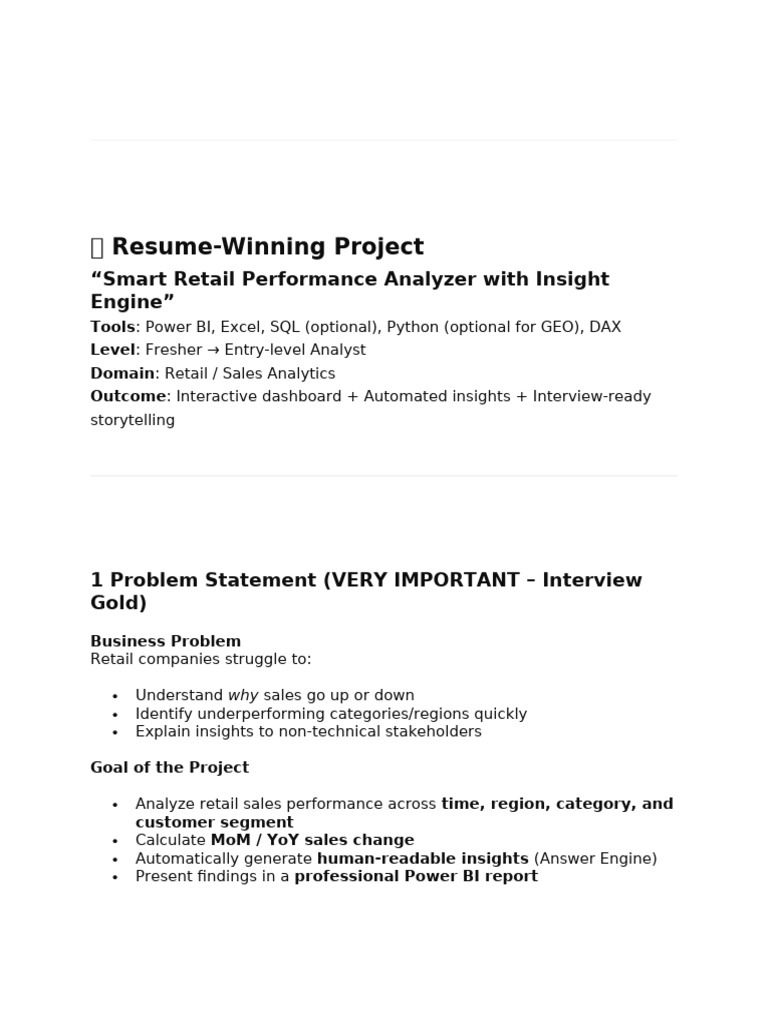Smart Retail Performance Analyzer With Insight Engine Report | PDF ...