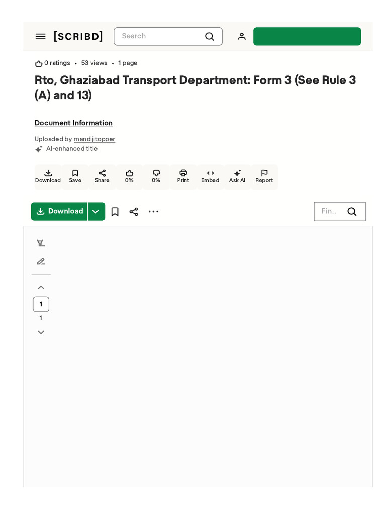 Ghaziabad RTO Form 3 Download | PDF