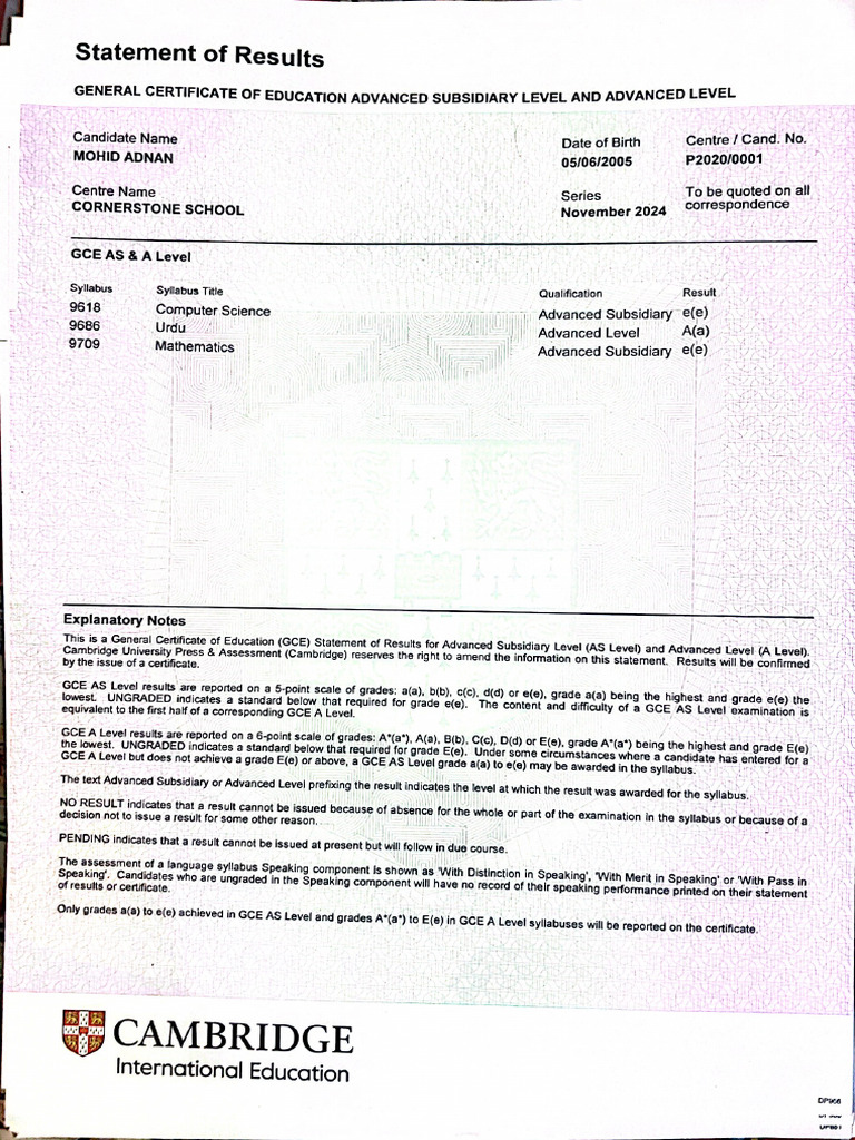 Alevels Result | PDF