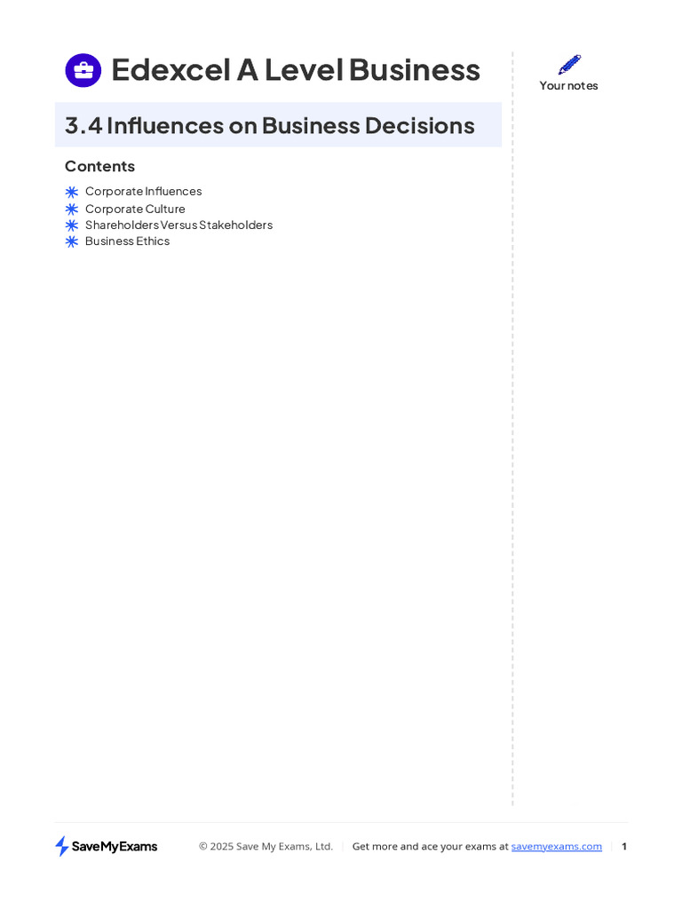 Business Decision-Making Influences | PDF | Corporate Social ...