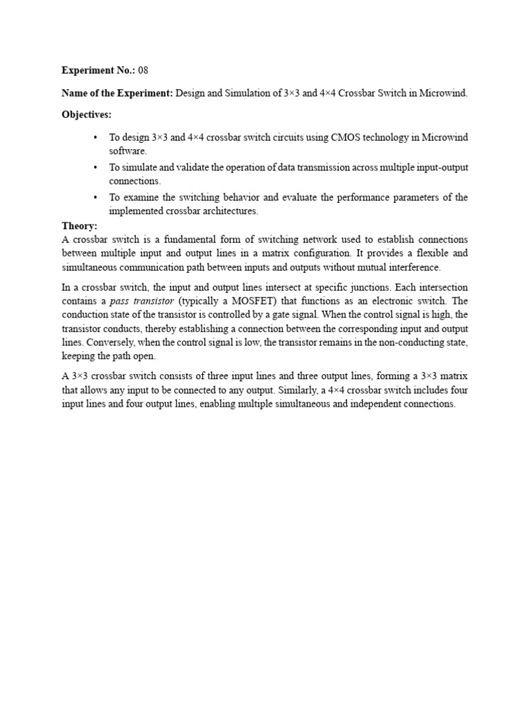 EEE 2214__Ex 08_Lab Report | PDF | Cmos | Transistor