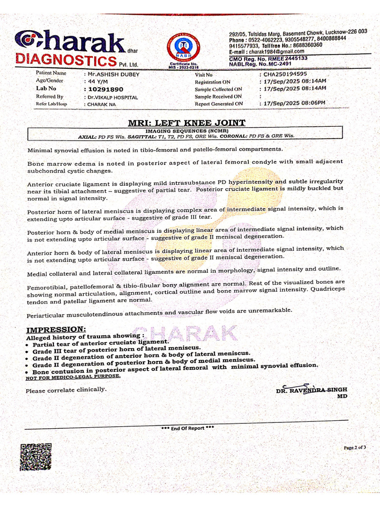 MRI Report | PDF