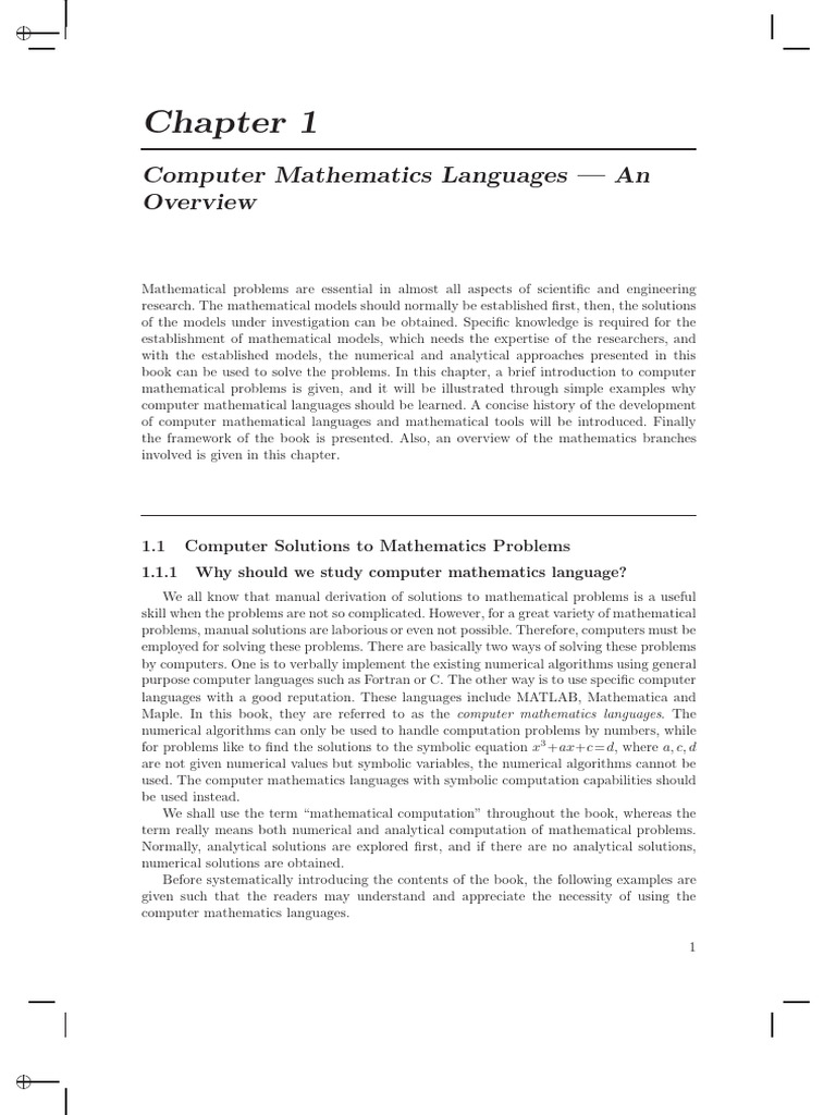 Overview of Computer Mathematics Languages | PDF | Determinant ...