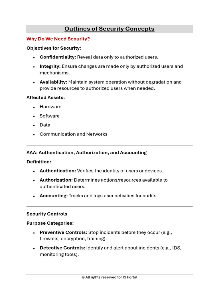 Security Concepts and Controls Overview | PDF | Public Key Certificate ...