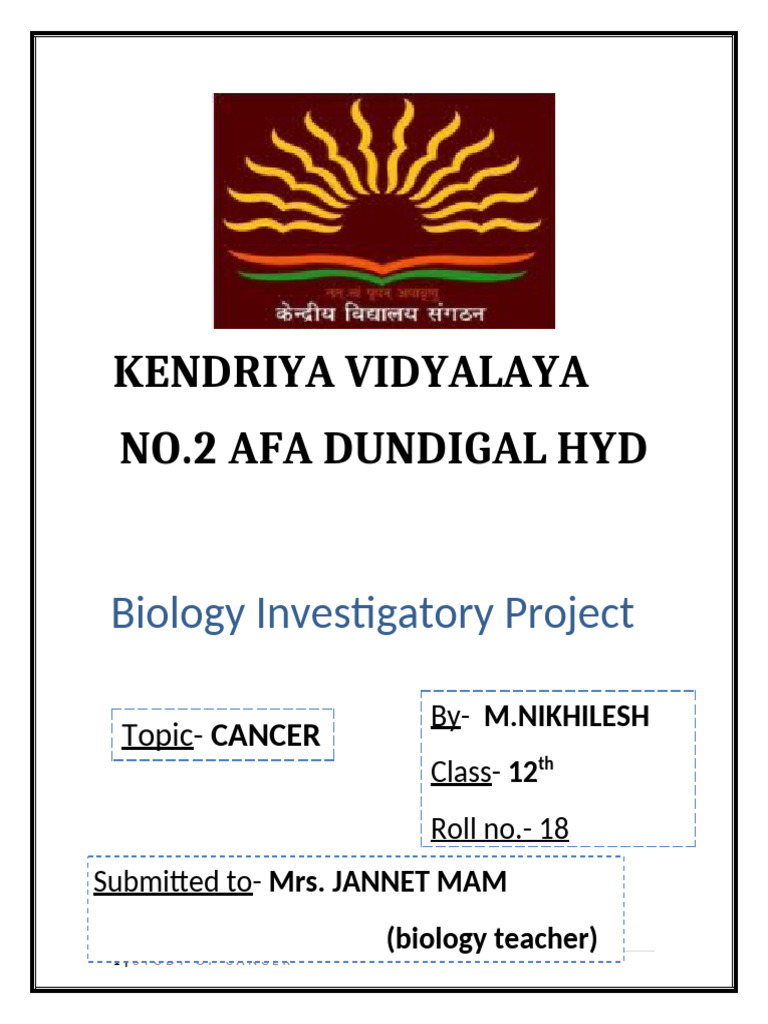 Comprehensive Cancer Study Project | PDF | Cancer | Chemotherapy