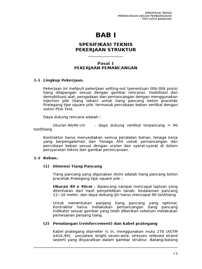 SPESIFIKASI TEKNIS | PDF