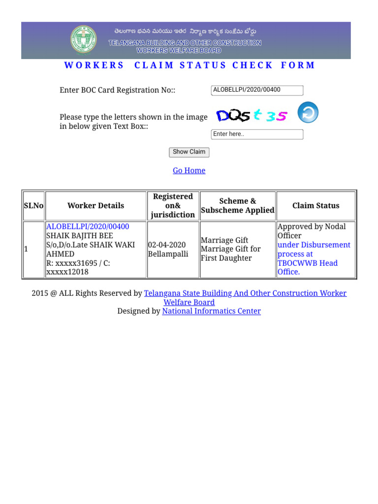 Check Workers' Claim Status Online | PDF