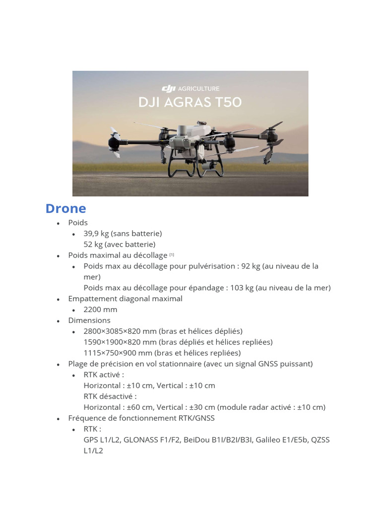 Spécifications techniques du drone polyvalent | PDF | Chargeur ...