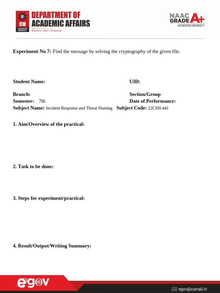 Cryptography Experiment Report | PDF