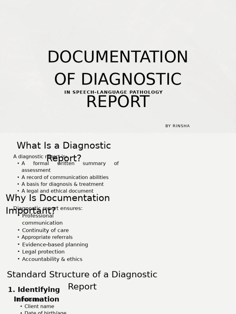 Speech-Language Pathology Diagnostic Report | PDF | S…