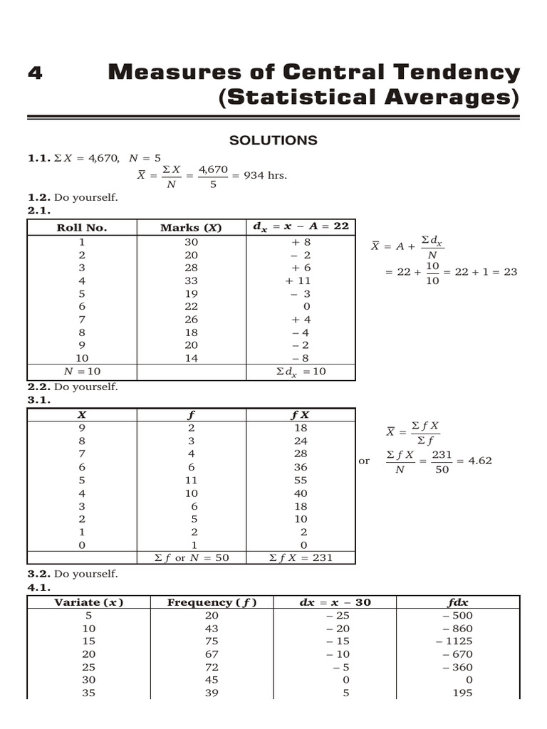 Central Tendency Measures Explained | PDF | Mode (Statistics) | Median